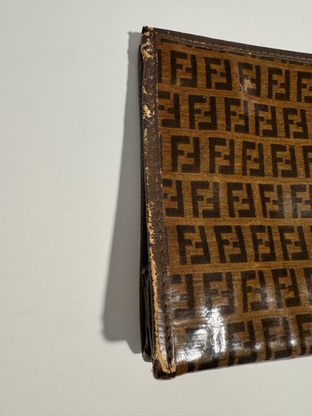 Fendi Brown Zucca Logo Zip Pouch - Picture 3 of 16